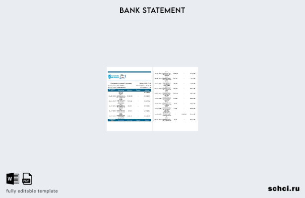 цифровая загрузка шаблона страниц электронной выписки по счету SBI Bank Непала